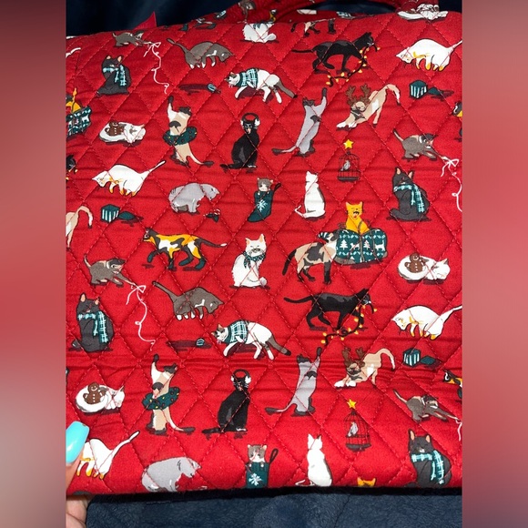 Vera Bradley tote holiday cat - Picture 4 of 6